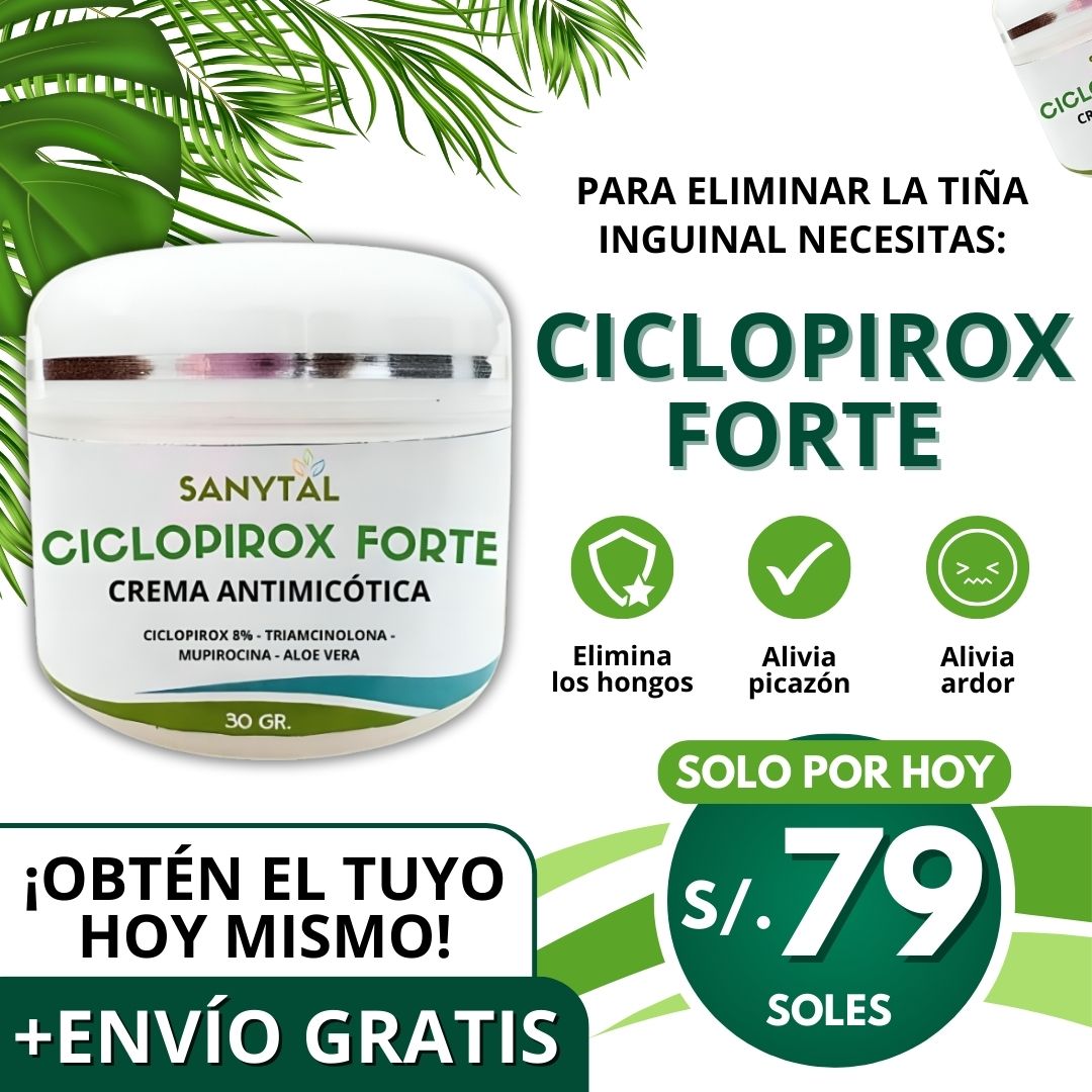 CICLOPIROX FORTE 8% - ELIMINA LA TIÑA INGUINAL
